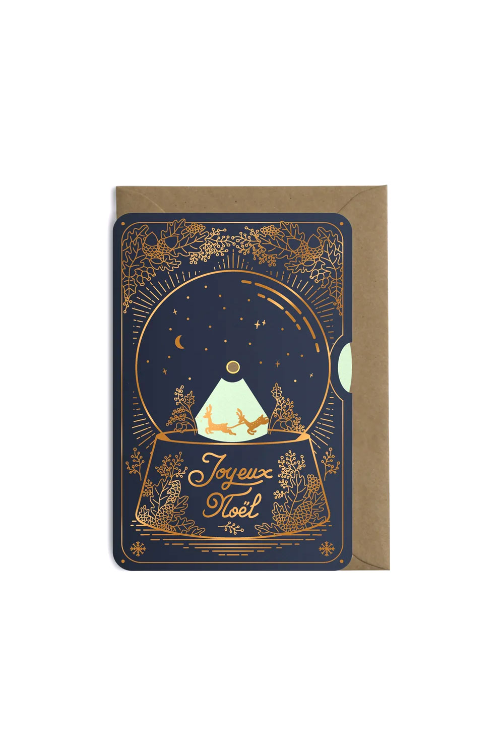 Carte Disque 'Traineau' Bleu Marine