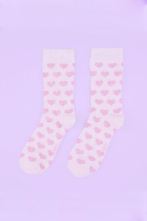 Chaussettes Coeur Rose à paillettes | COUCOU SUZETTE