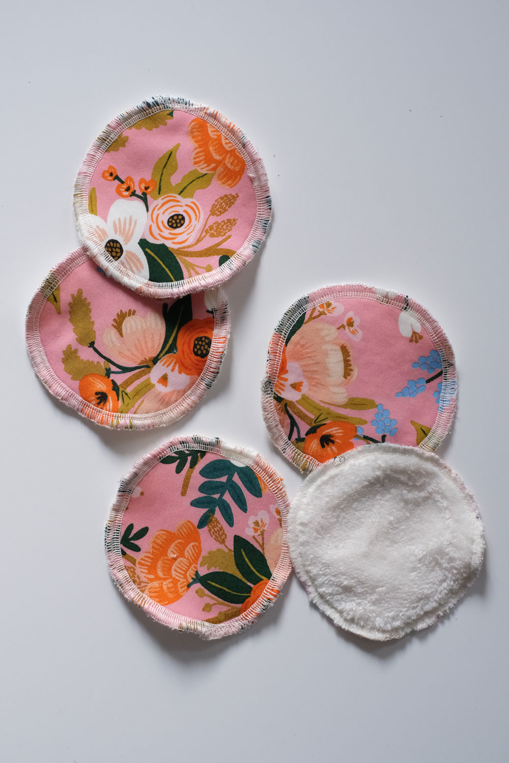 Lot de 5 cotons à démaquiller lavables Lively Floral | NOMADEIN