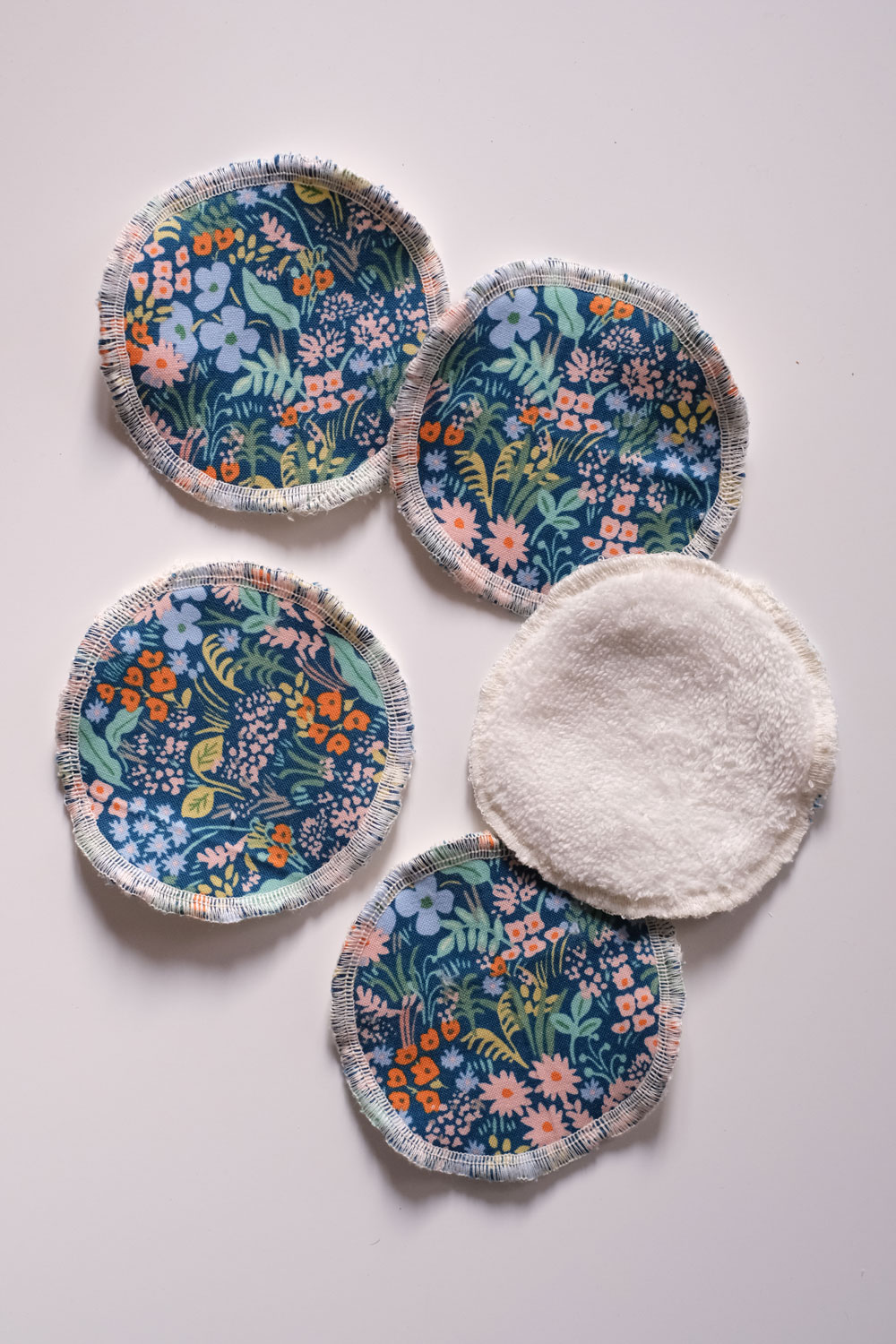 Lot de 5 cotons à démaquiller lavables Meadow Bleu | NOMADEIN