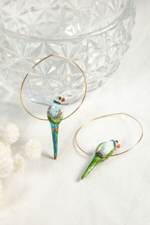 Créoles Perroquet bleu & vert | NACH BIJOUX