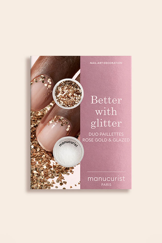 Kit nail art paillettes 'Better with glitter' Rose Gold & Glazed | MANUCURIST