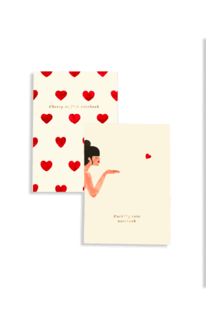 Duo de petits carnets 'Bisou'