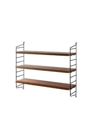 Etagère murale String Pocket noyer/noir