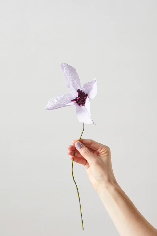 Fleur en papier Clématite Lilas  | STUDIO ABOUT