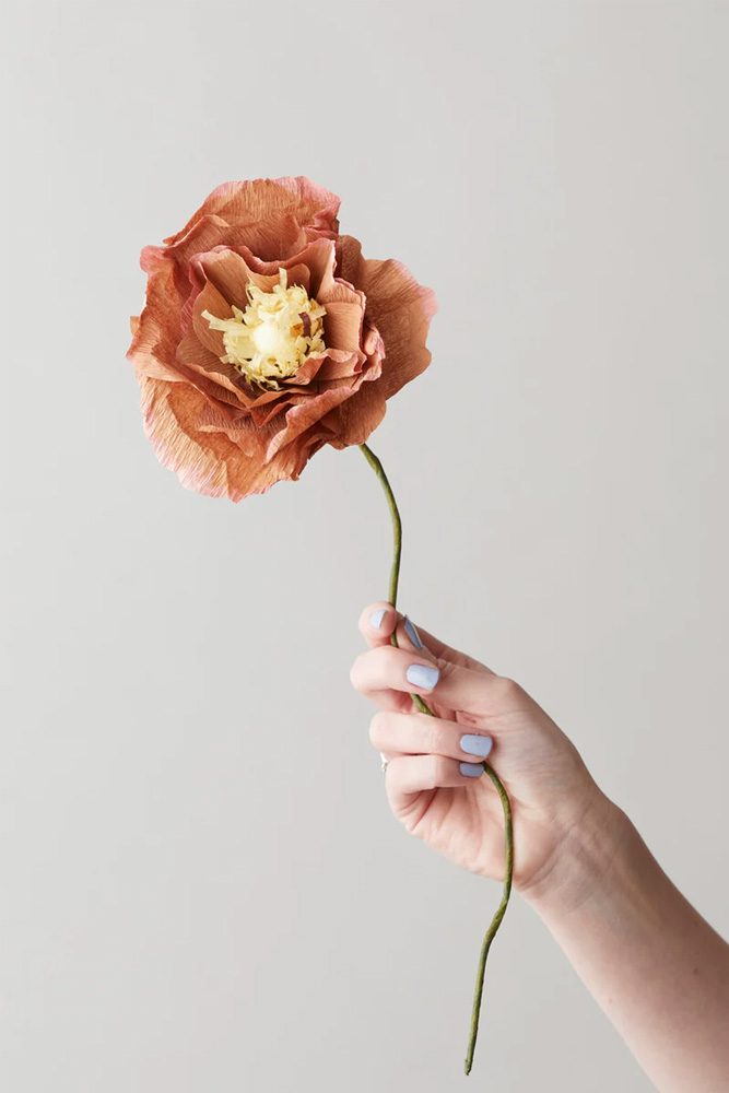 Fleur en papier Coquelicot Ocre foncé | STUDIO ABOUT