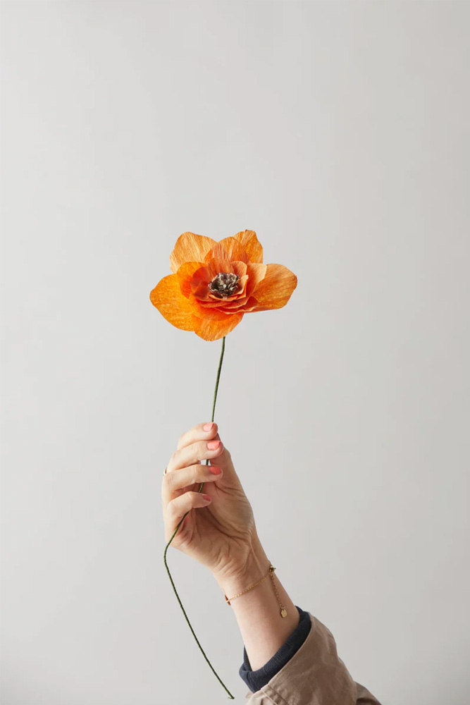 Fleur en papier Coquelicot Orange | STUDIO ABOUT