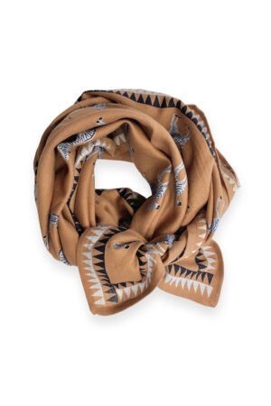 Foulard Latika 'Zèbre' Café | APACHES COLLECTIONS
