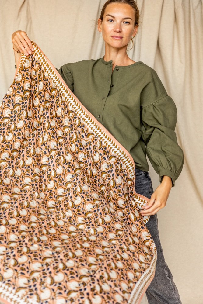 Foulard Latika 'Éventail' Blush | APACHES COLLECTIONS