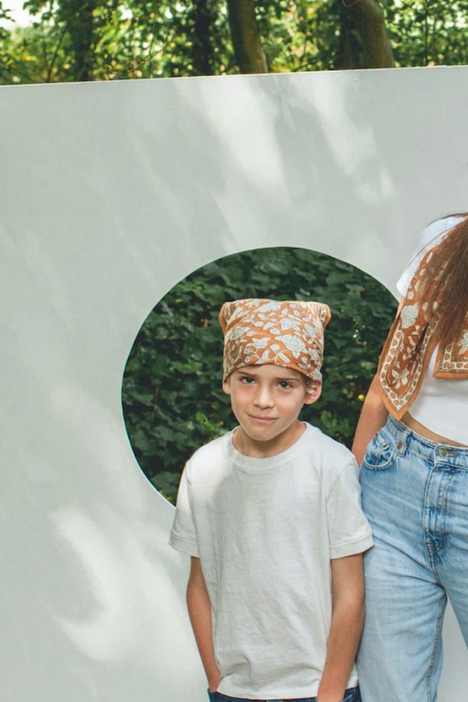 Petit foulard Manika 'Coeur' Châtaigne