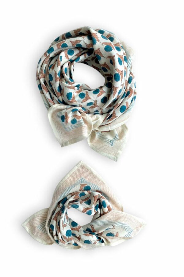 Petit foulard Manika 'Lotus' Chamallow