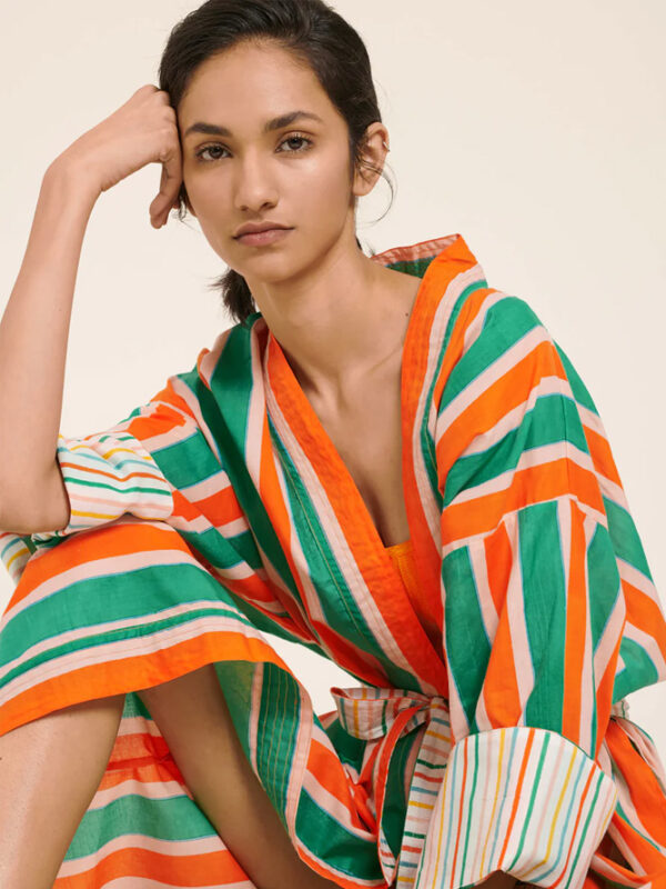 Kimono long 'Manon Stripes' | LUCAS DU TERTRE