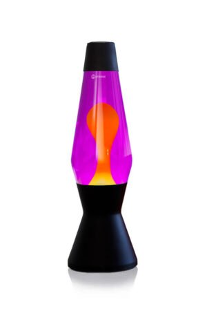 Lampe à lave 'Astro' Noire Violet-Orange | MATHMOS