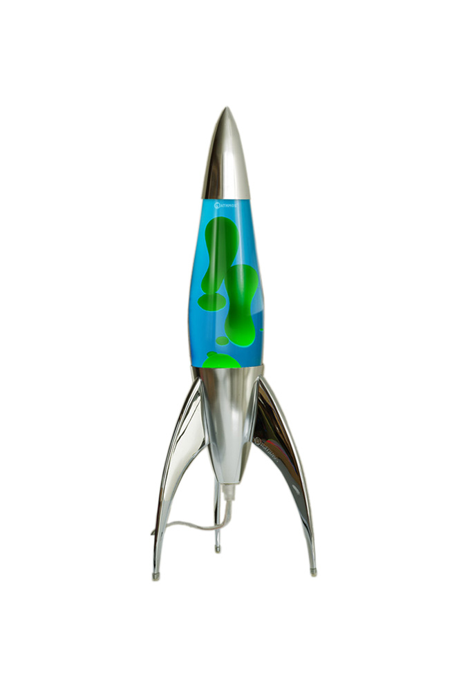 Lampe à lave 'Telstar' Argentée Bleu-Vert | MATHMOS