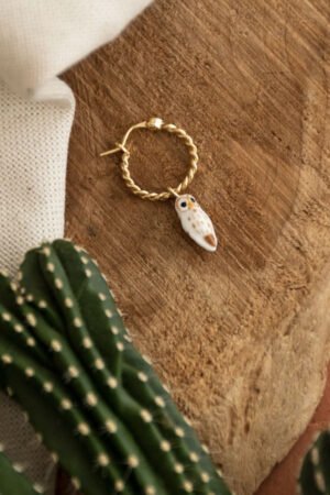 Mini créole à l'unité Chouette blanche | NACH BIJOUX