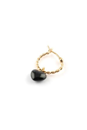 Mini créole à l'unité Coeur Noir | NACH BIJOUX