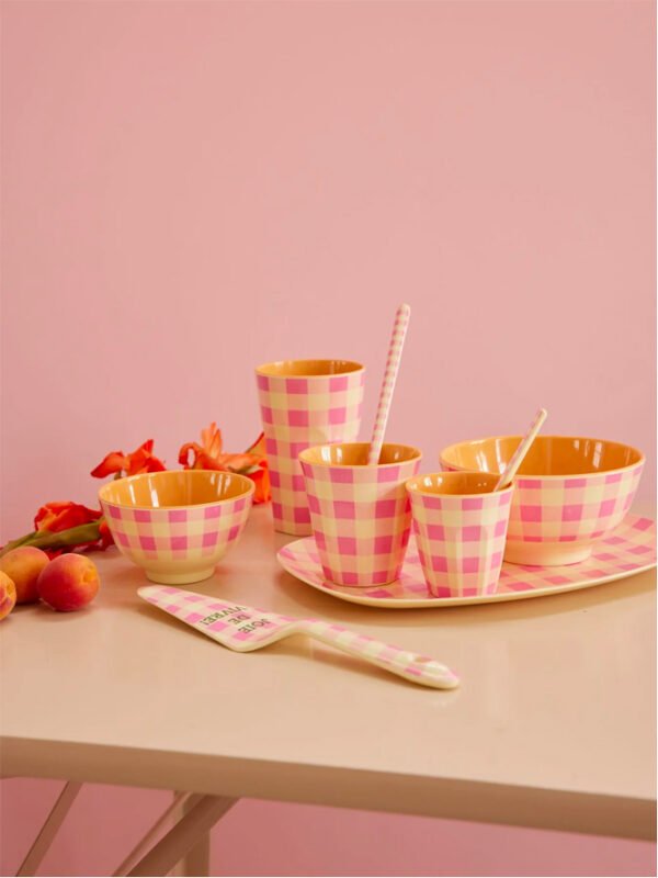 Gobelet 'Vichy' Rose | RICE