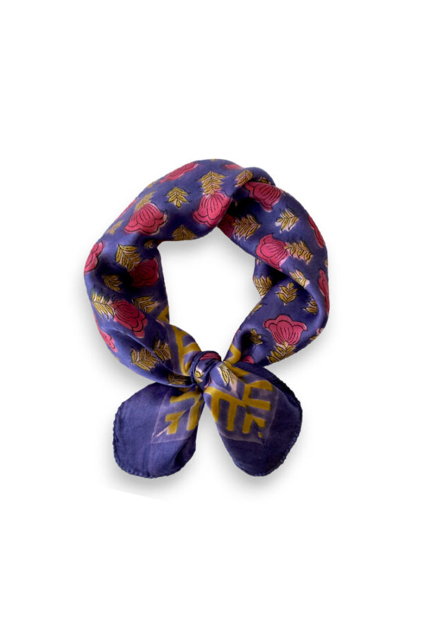 Petit foulard en soie Manika 'Poppy' Nuit