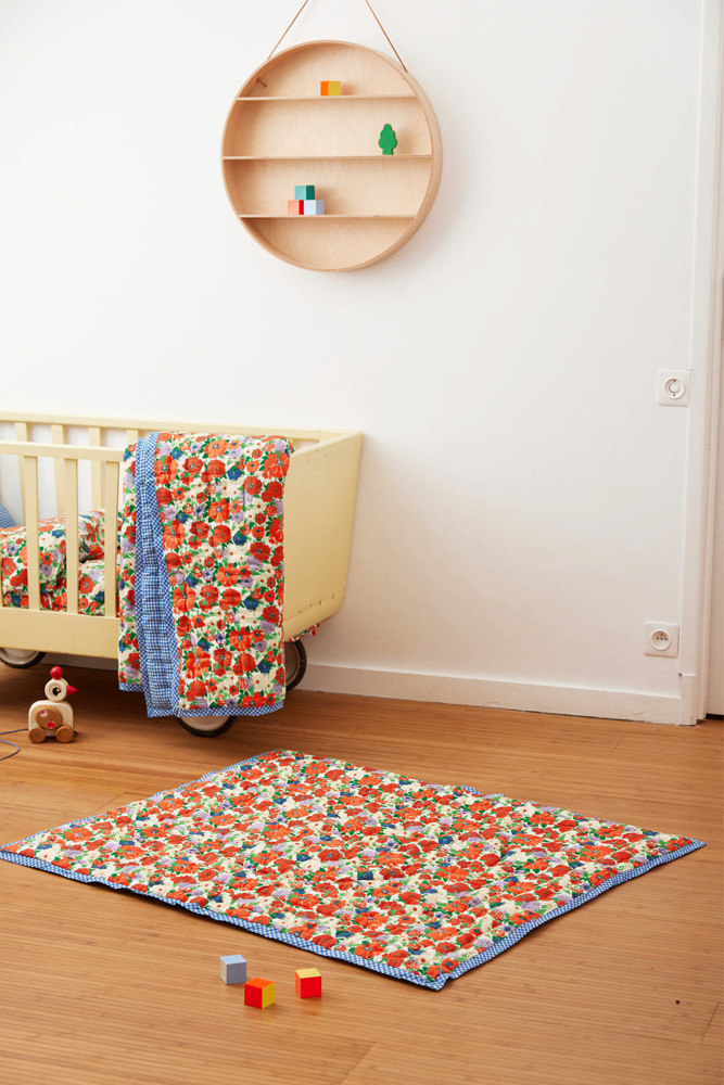 Tapis d'éveil / Plaid réversible 'Spring Flowers' | LUCAS DU TERTRE