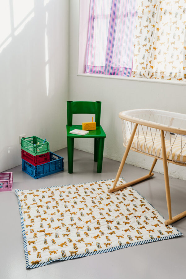 Tapis d'éveil / Plaid réversible 'Yellow Jaguar' | LUCAS DU TERTRE