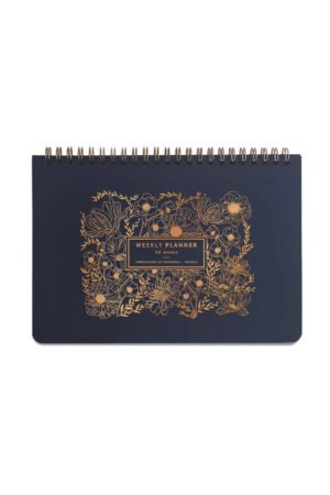 Planner/Semainier 'Fine fleur' bleu