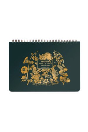 Planner/Semainier 'Wonderland' vert sapin | LES ÉDITIONS DU PAON