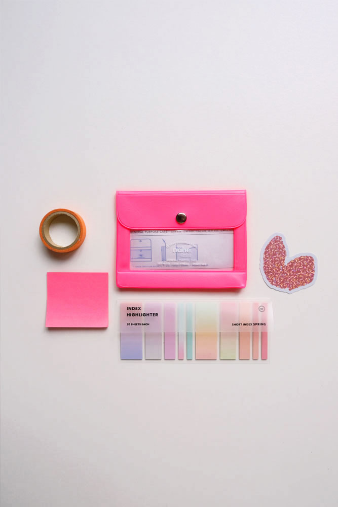 Pochette Nähe 'Organizer' A7 Neon pink | HIGHTIDE