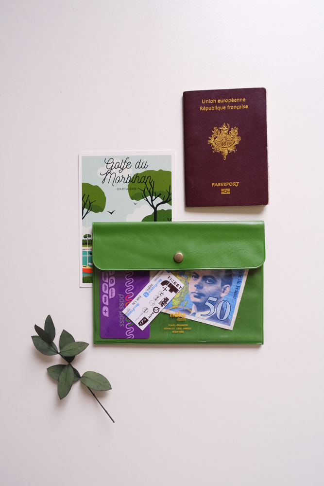 Pochette Nähe 'Travel' Green | HIGHTIDE