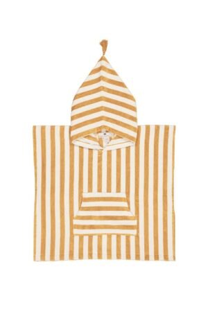 Poncho de bain 'Suzon' Rayures Moutarde | ROSE IN APRIL