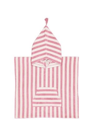 Poncho de bain 'Suzon' Rayures Strawberry | ROSE IN APRIL