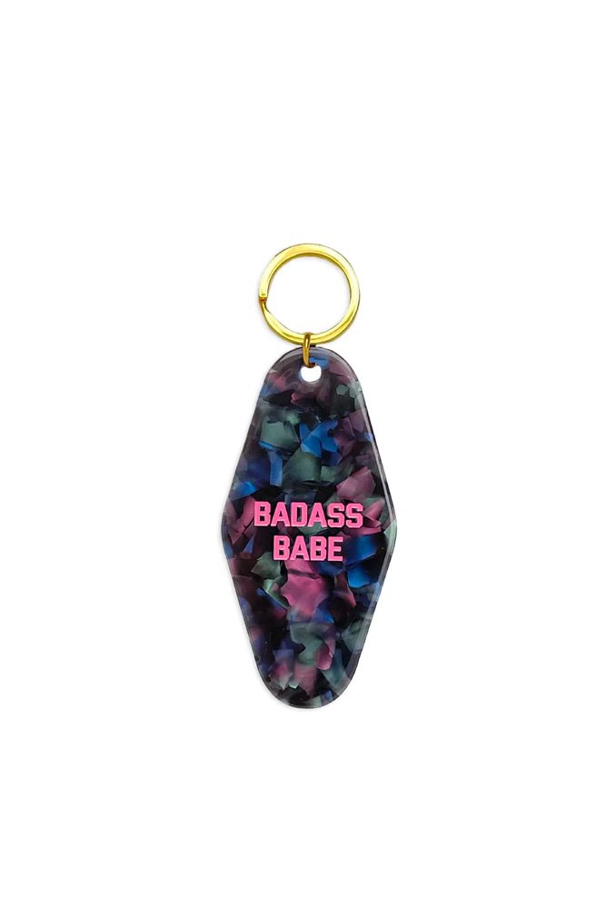 Porte-clés 'Badass Babe' Noir | GOLDEN GEMS