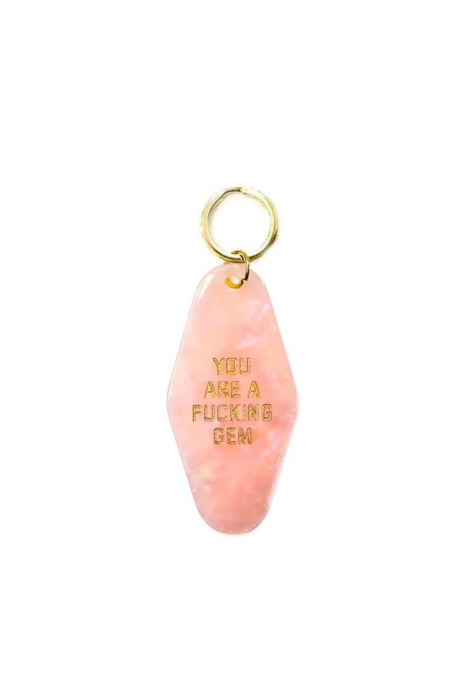 Porte-clés  'You Are a Fucking Gem' Rose | GOLDEN GEMS