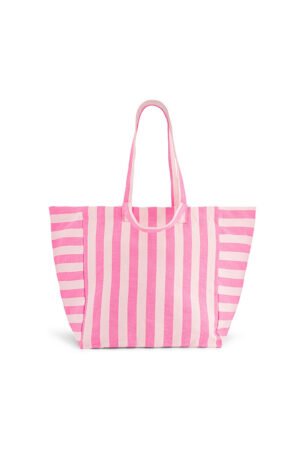 Sac cabas 'Elisa' Rayures Rose fluo