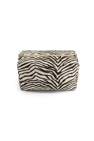 Trousse de toilette 'Vic' imprimé Zebrou Greige