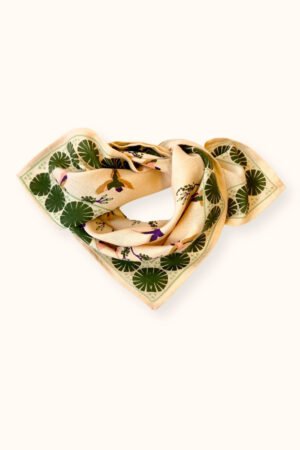 Petit foulard Manika 'Cerisier' Kaki | APACHES COLLECTIONS