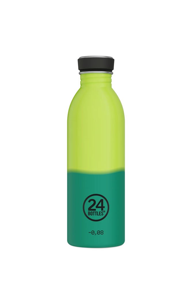Gourde Urban en inox 'Reactive Yellow Green' | 24 BOTTLES