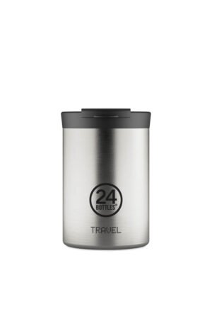 Mug isotherme Travel Tumbler en inox 'Brushed steel' | 24 Bottles