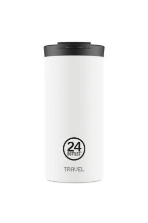 Mug isotherme Travel Tumbler en inox 'Ice white' | 24 Bottles