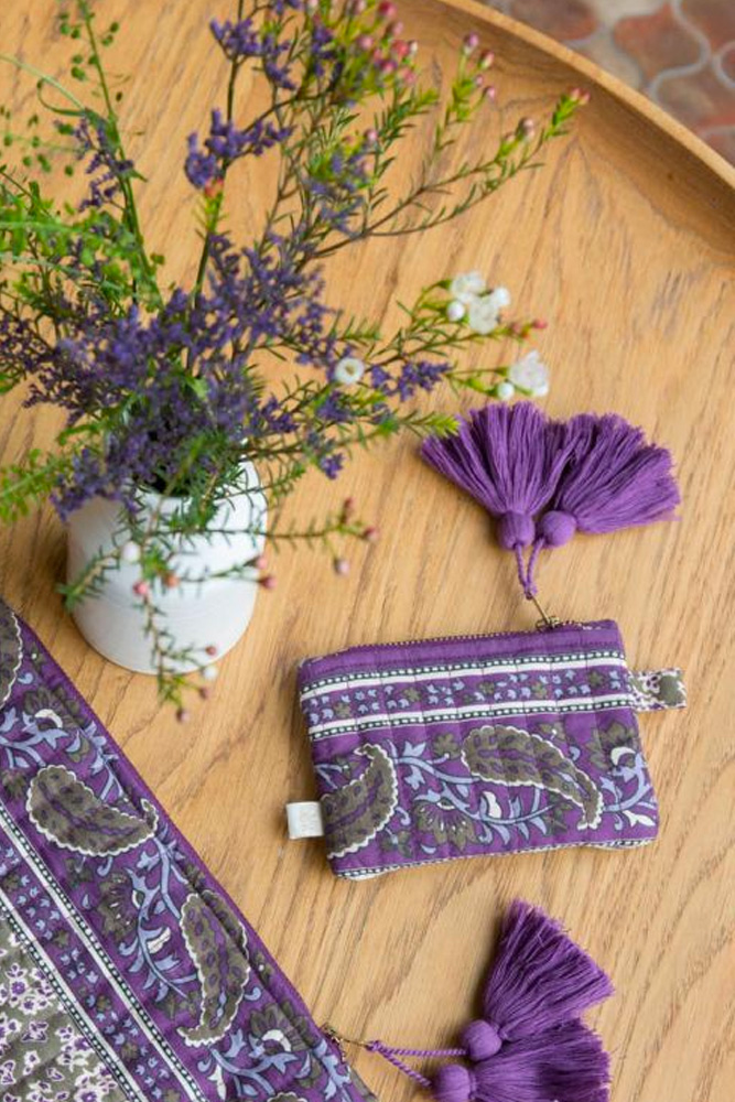 Porte-monnaie 'Lois' Khaki Freesia Dreams | LOUISE MISHA