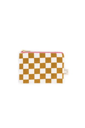 Porte-monnaie 'Marie' Damier Caramel | ROSE IN APRIL