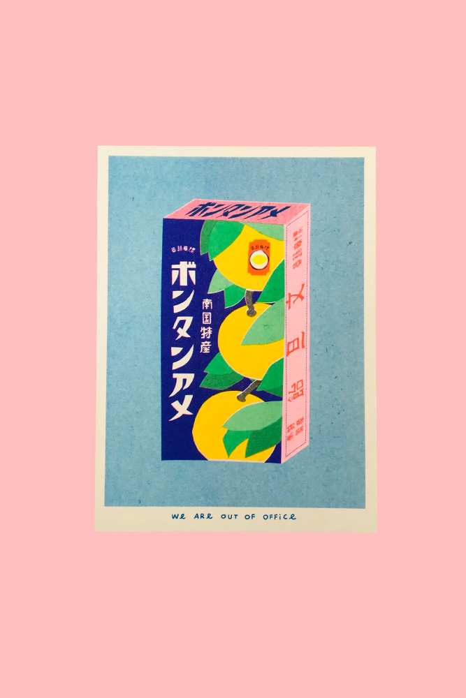 Affiche risographie 'Bonbons Japonnais' | WE ARE OUT OF OFFICE