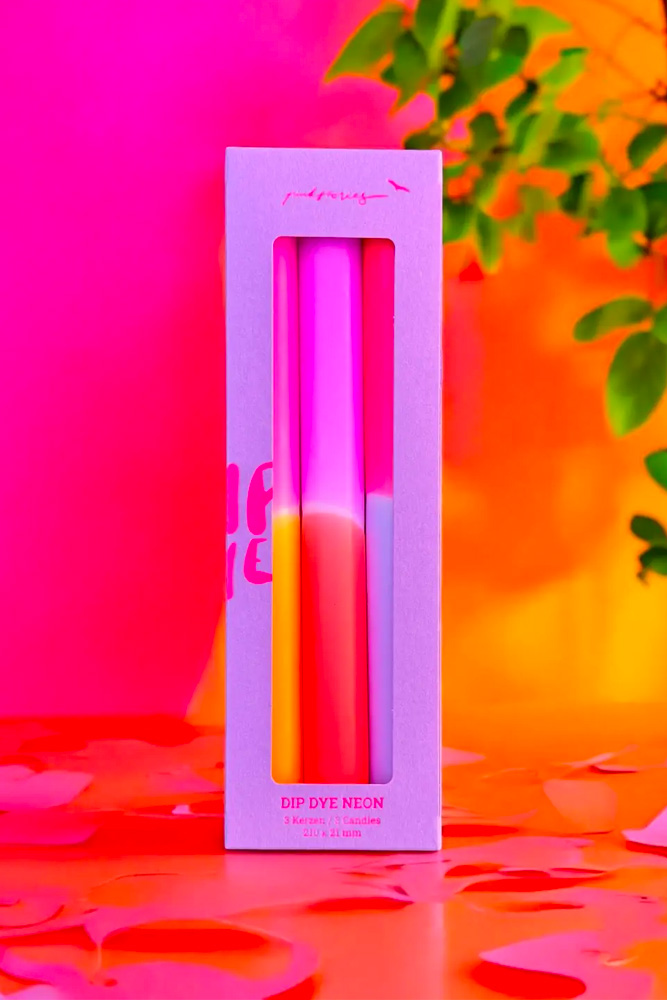 Bougies Dip Dye Néon 'Grape Bliss' | PINK STORIES
