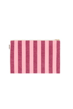Pochette 'Lili' Rayures Bordeaux / Pink Flamingo | ROSE IN APRIL