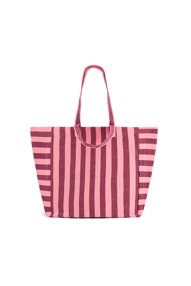 Sac cabas 'Elisa' Rayures Bordeaux / Pink Flamingo | ROSE IN APRIL
