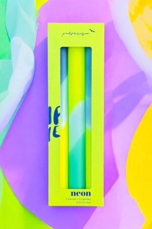 Bougies Dip Dye Néon 'Zeste de Citron' | PINK STORIES