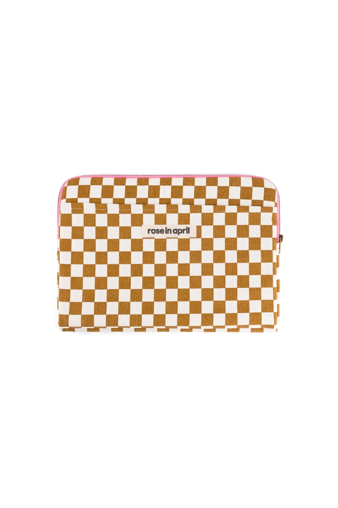 Housse d'ordinateur 'Octave' Damier Caramel | ROSE IN APRIL