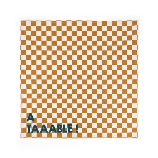 Serviette de table 'Joséphine' Damier Caramel 'A taable !' | ROSE IN APRIL