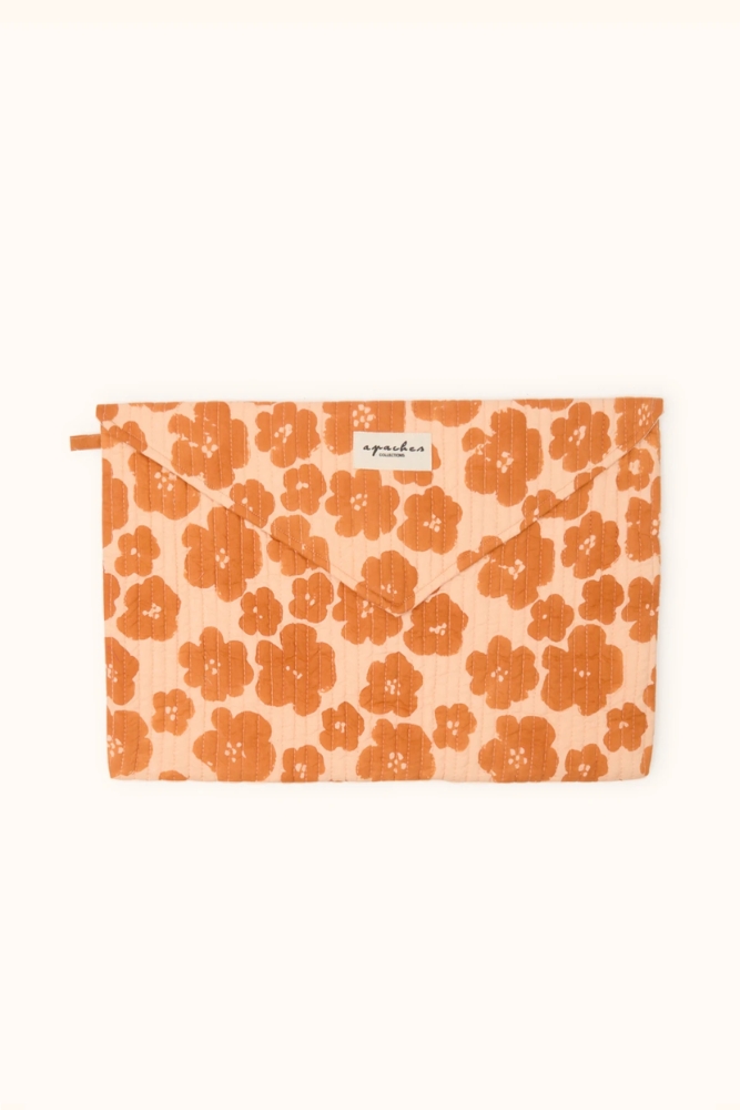Grande pochette 'Ohas' Flora Bold Orange | APACHES COLLECTIONS