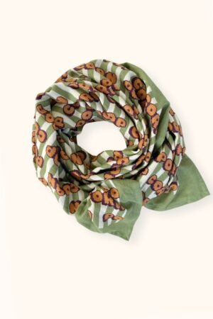 Foulard Latika 'Pop Corn' Olive | APACHES COLLECTIONS