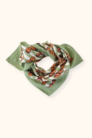 Petit foulard Manika 'Pop Corn' Olive | APACHES COLLECTIONS